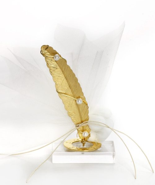 Μπομπονιέρα φτερό με βάση plexiclass