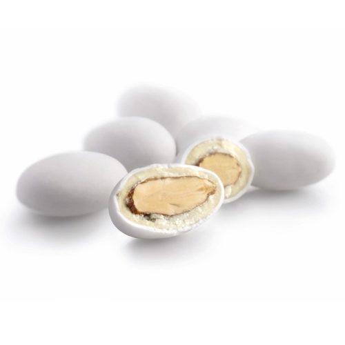 κουφέτο αμυγδάλου λευκό με γέμιση κρέμα stracciatella