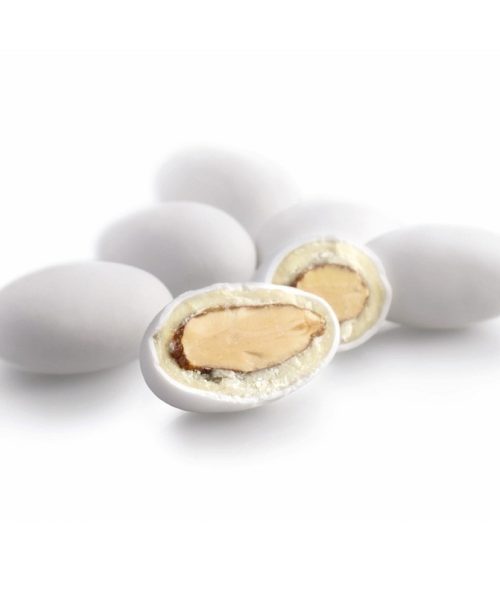 κουφέτο αμυγδάλου λευκό με γέμιση κρέμα stracciatella