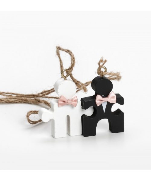 μπομπονιερα γάμου νύφη γαμπρός ξύλινο κρεμαστή μπομπονιέρα νο 15142