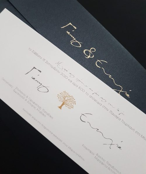 Μοντέρνο προσκλητήριο γάμου κωδικός 4379