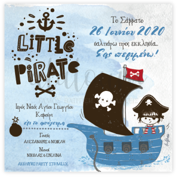 Προσκλητήριο βάπτισης Little Pirate