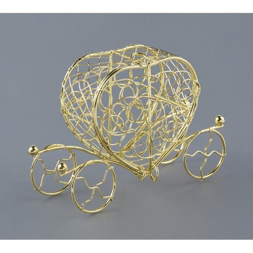 Μπομπονιέρα Μεταλλική χρυσή άμαξα