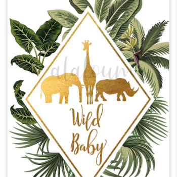 Προσκλητήριο βάπτισης wild baby