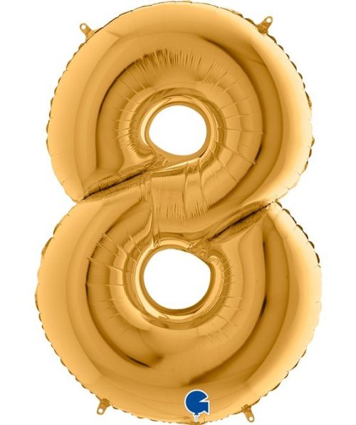 Μεγάλο μπαλόνι με τον αριθμό 8 σε χρώμα χρυσό