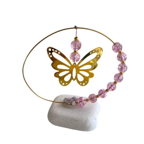 Μπομπονιέρα βότσαλο με πεταλούδα