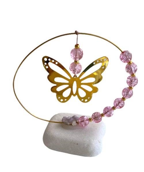 Μπομπονιέρα βότσαλο με πεταλούδα