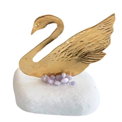 Μπομπονιέρα κύκνος σε βότσαλο