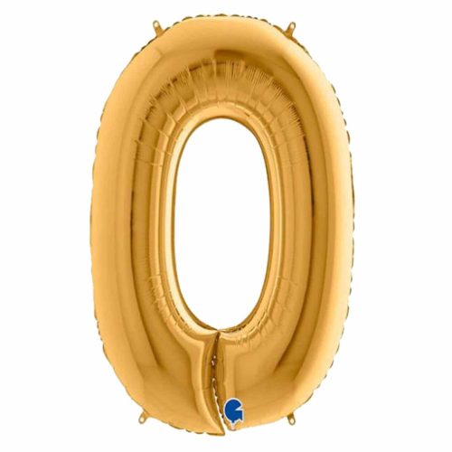 Μεγάλο μπαλόνι με τον αριθμό 0 σε χρώμα χρυσό