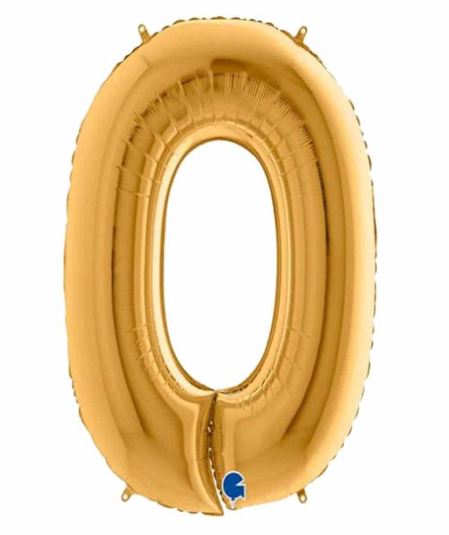 Μεγάλο μπαλόνι με τον αριθμό 0 σε χρώμα χρυσό