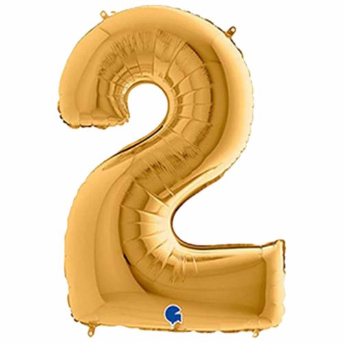 Μεγάλο μπαλόνι με τον αριθμό 2 σε χρώμα χρυσό