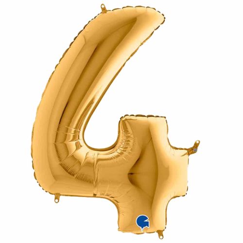 Μεγάλο μπαλόνι με τον αριθμό 4 σε χρώμα χρυσό
