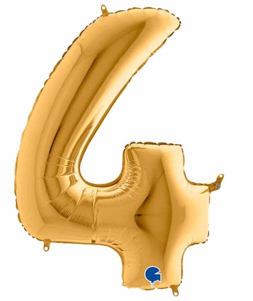 Μεγάλο μπαλόνι με τον αριθμό 4 σε χρώμα χρυσό