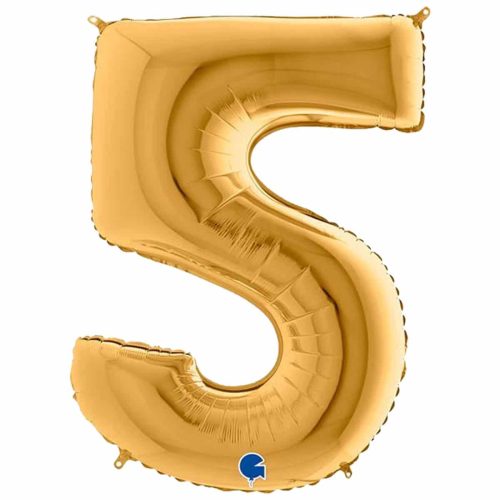 Μεγάλο μπαλόνι με τον αριθμό 5 σε χρώμα χρυσό