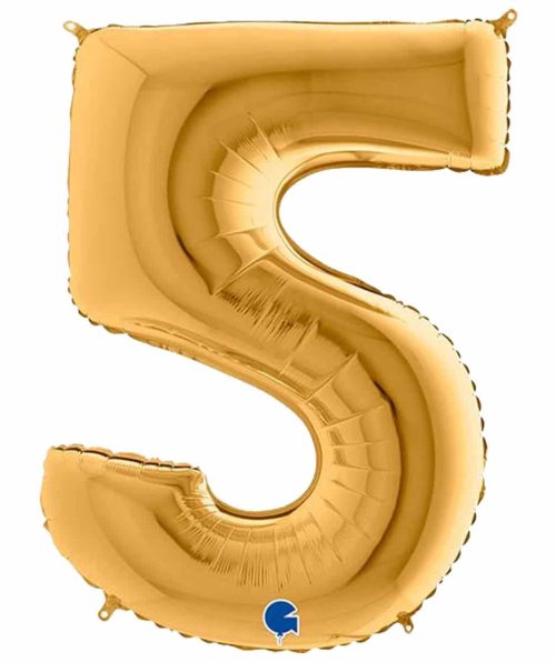 Μεγάλο μπαλόνι με τον αριθμό 5 σε χρώμα χρυσό