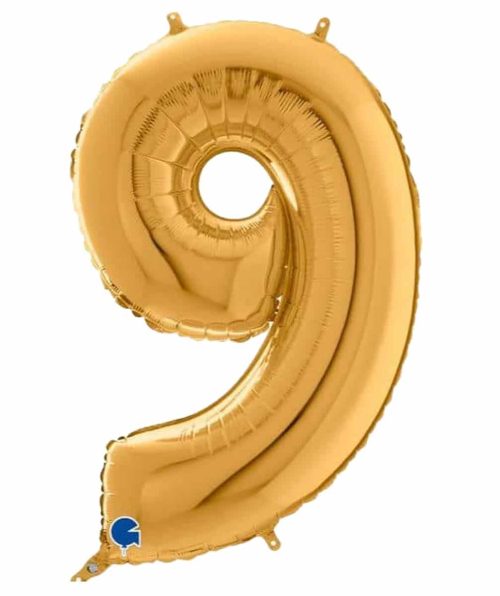 Μεγάλο μπαλόνι με τον αριθμό 9 σε χρώμα χρυσό
