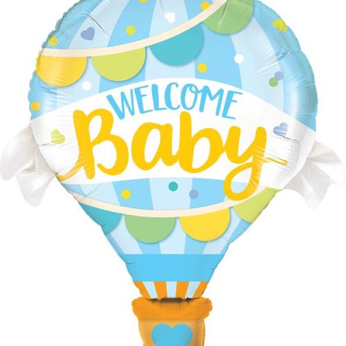 welcome baby blue balloon 
