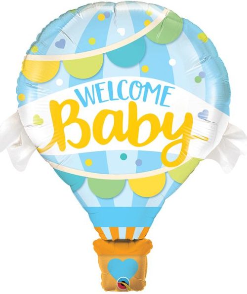 welcome baby blue balloon 