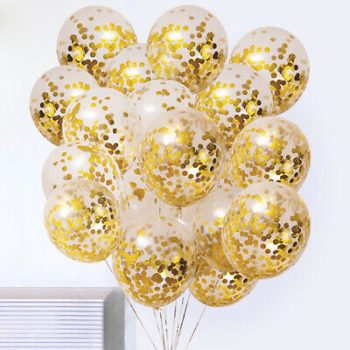12 Gold Confetti Latex 