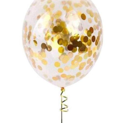 Diafano mpaloni gemismeno me xriso konfeti