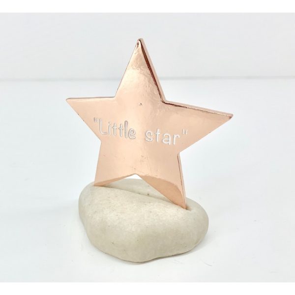 ροζ χρυσο αστερι little star σε βοτσαλο