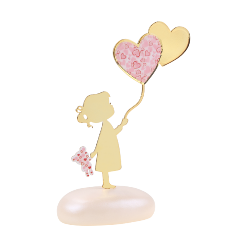 Μπομπονιέρα Βάπτισης Κορίτσι με Μπαλόνια καρδιά