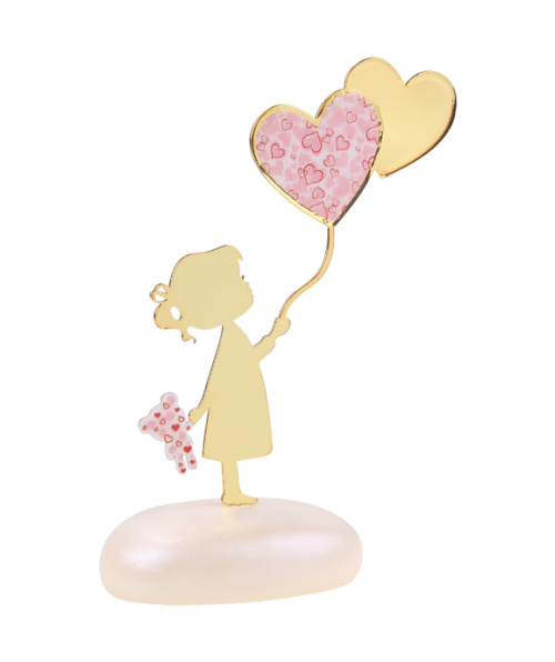 Μπομπονιέρα Βάπτισης Κορίτσι με Μπαλόνια καρδιά