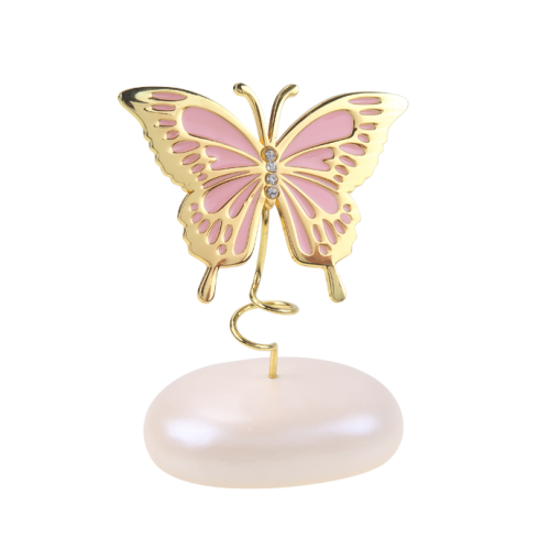 Μπομπονιέρα Βάπτισης Πεταλούδα ροζ- χρυσό