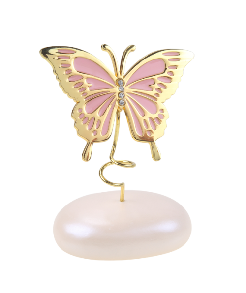 Μπομπονιέρα Βάπτισης Πεταλούδα ροζ- χρυσό