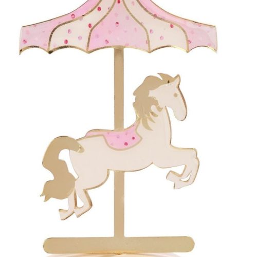 Μπομπονιέρα βάπτισης καρουζέλ Ροζ σε Βότσαλο