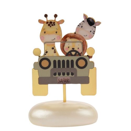 Μπομπονιέρα Σαφάρι με Ζώα της Ζούγκλας σε Βότσαλο