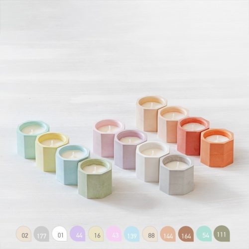 γύψινο στρογγυλό βαζάκι με κερί