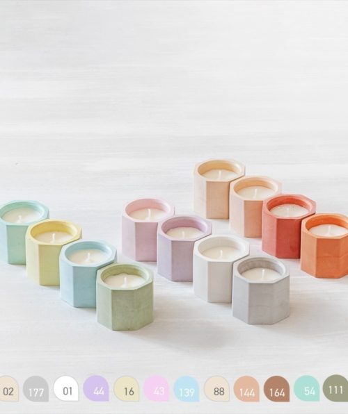 γύψινο στρογγυλό βαζάκι με κερί