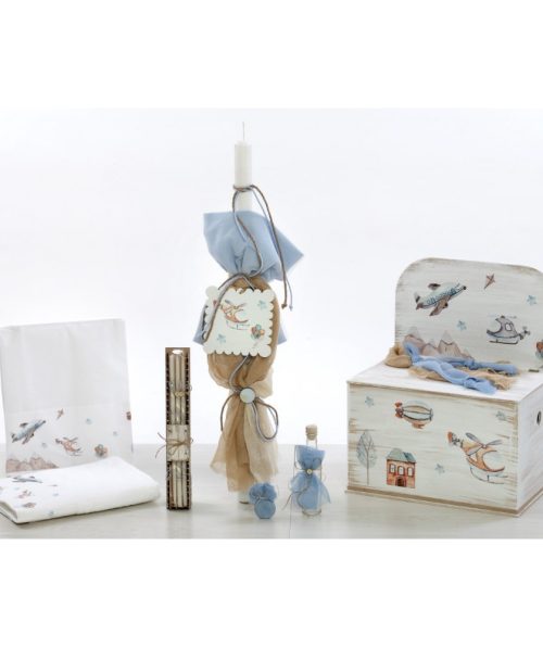 Σετ βάπτισης 5τμχ με θέμα αεροπλάνο