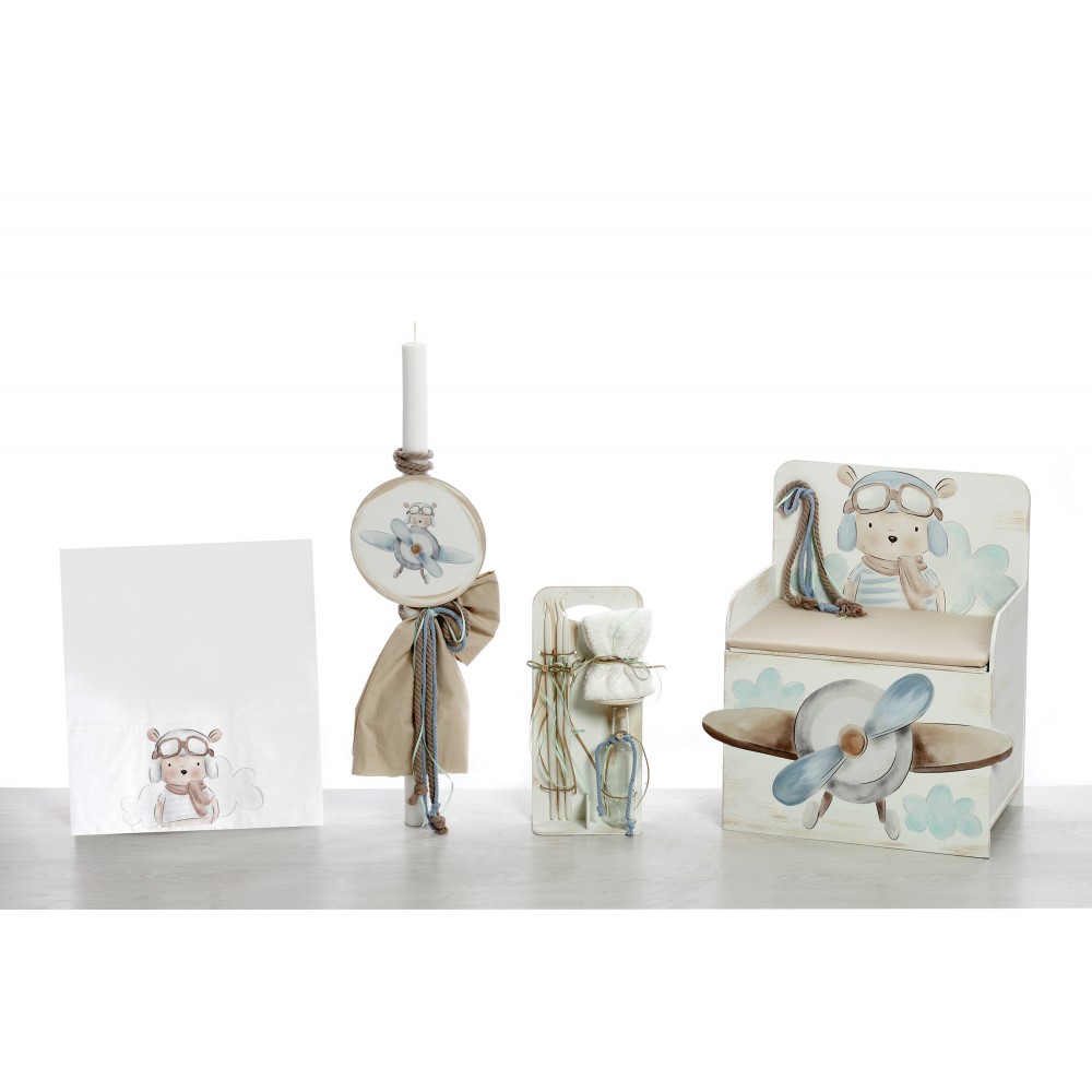 Σετ βάπτισης Αρκουδάκι έλικας αεροπλάνου Σετ βάπτισης Αρκουδάκι έλικας αεροπλάνου