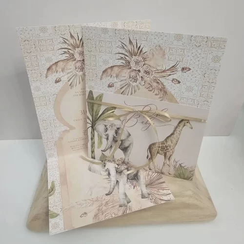 Προσκλητήριο βάπτισης με ζωάκια