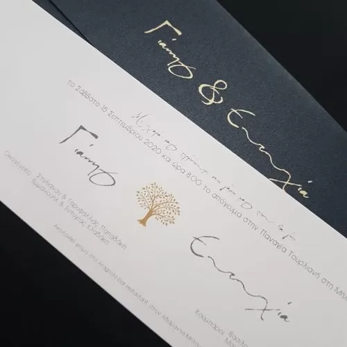 Μοντέρνο προσκλητήριο γάμου κωδικός 4379